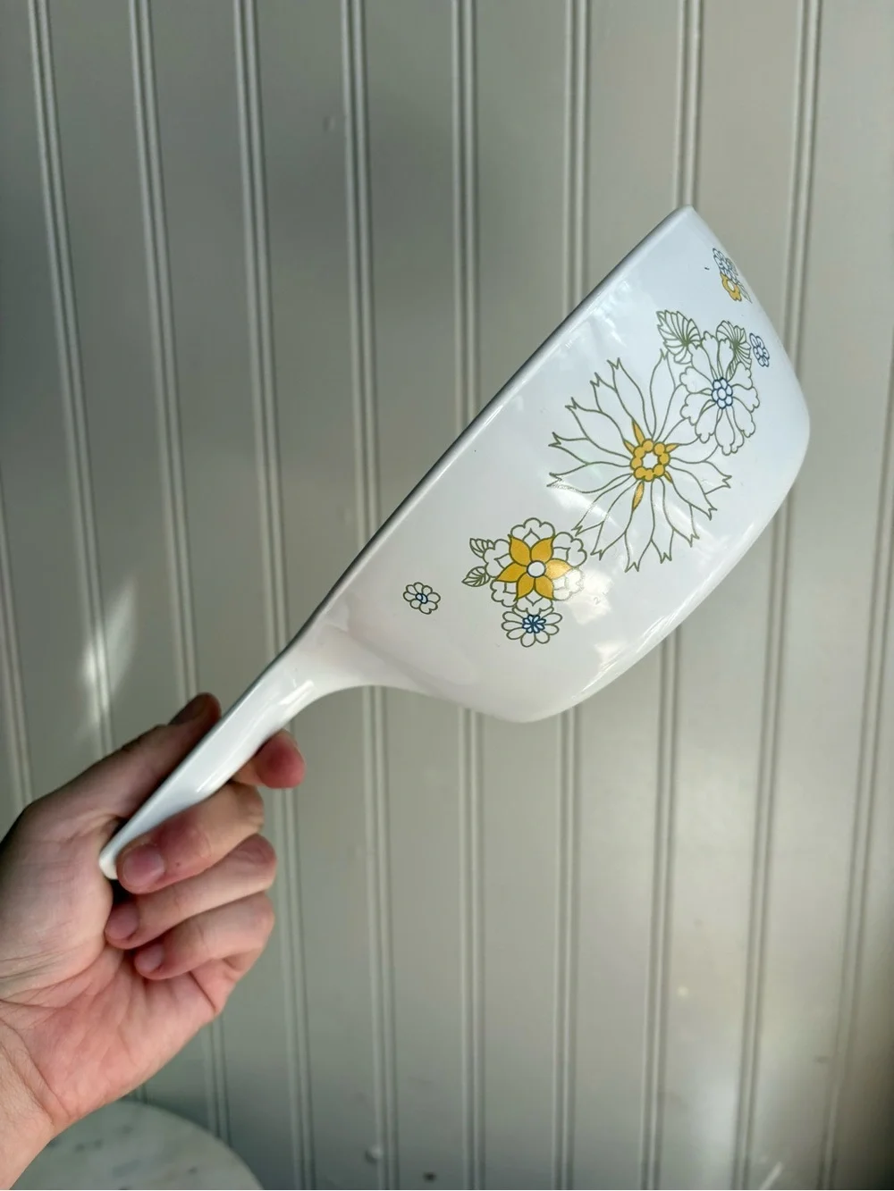 Vintage CorningWare 1.5pt Menuette Saucepan White/Yellow Floral Bouquet RetroVTG